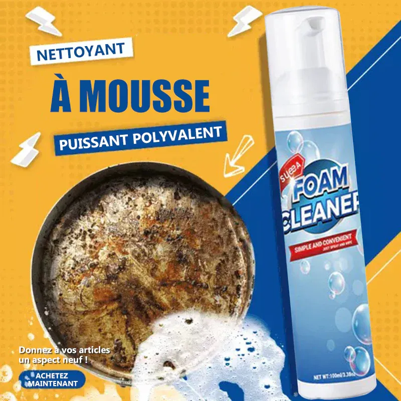 Mousse nettoyante polyvalente – Il suffit de vaporiser et d'essuyer !