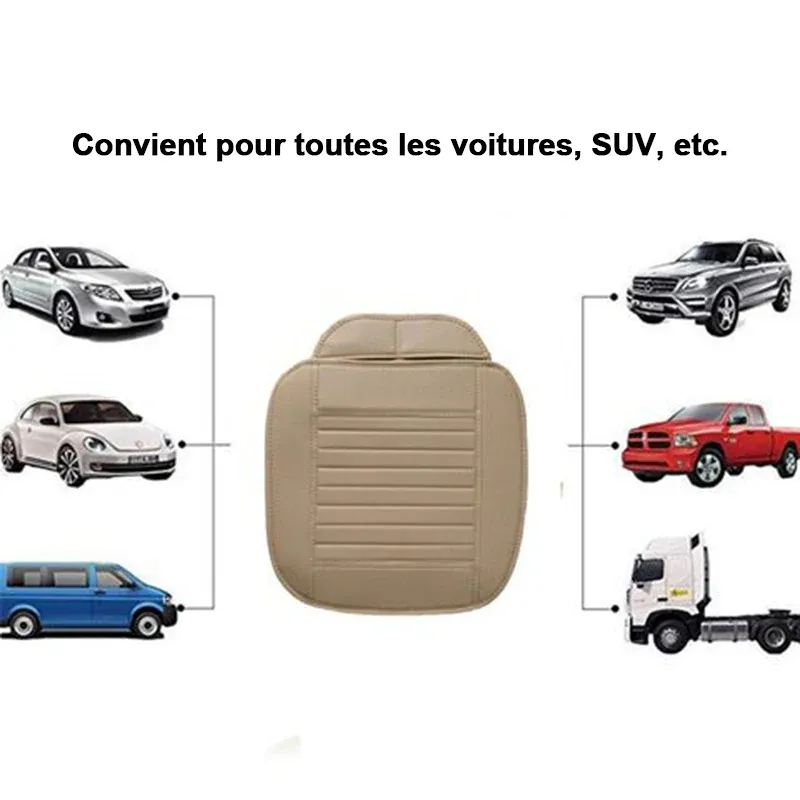 Housse de siège en charbon de bambou universel pour voiture - Image 2