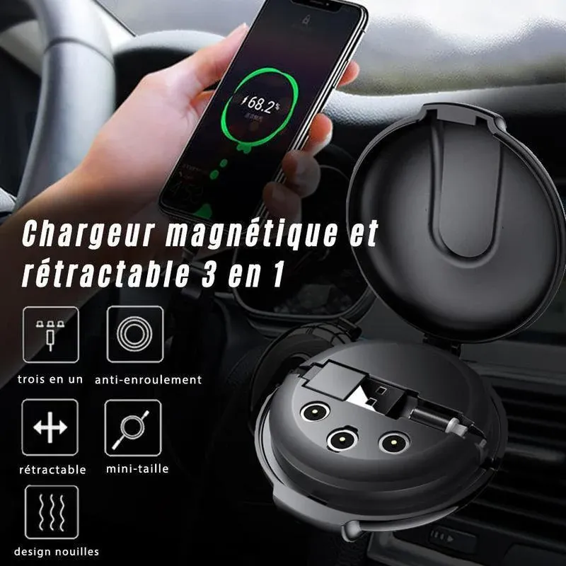Câble de Charge magnétique 3 en 1 rétractable