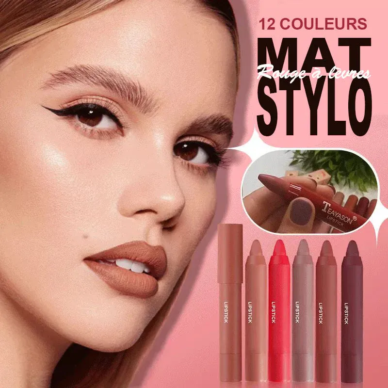 Stylo rouge à lèvres mat 12 couleurs