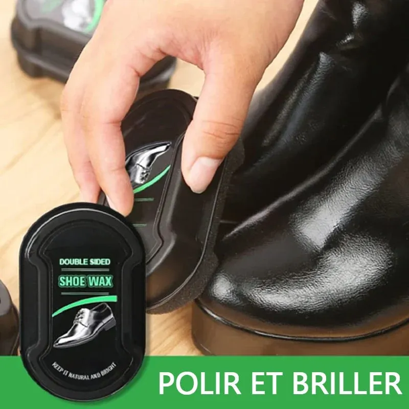 Cirage multifonctionnel pour cuir éponge double face