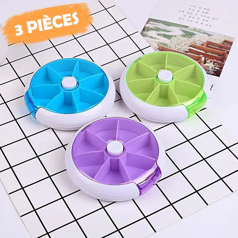 Pilulier rond portable hebdomadaire - Image 2