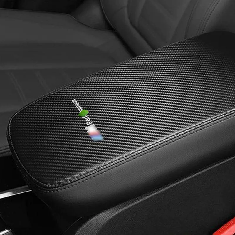 Housse de protection de boîte d'accoudoir en carbone de voiture - Image 2
