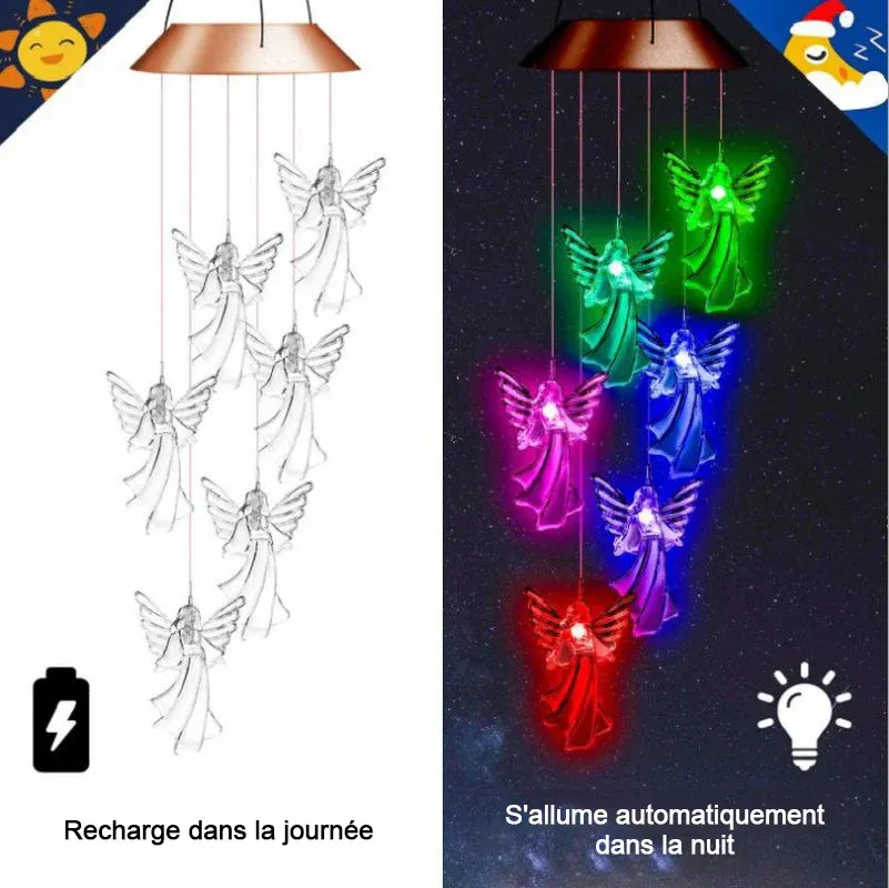 Carillon éolien solaire ange gardien - Image 6