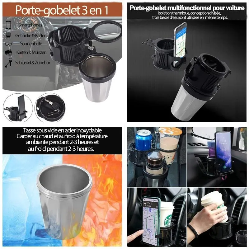 Porte-gobelet multifonctionnel pour voiture - Image 3