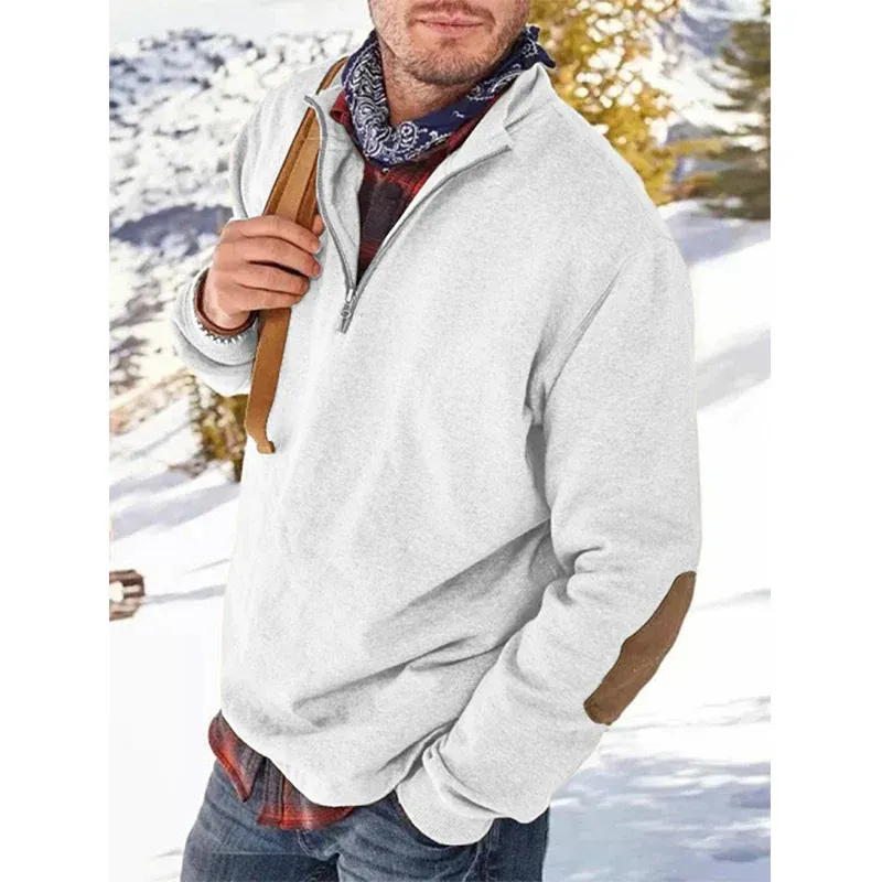 Veste décontractée à fermeture éclair en cachemire pour homme - Image 5