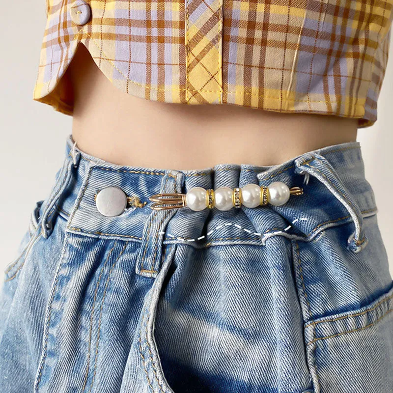 Broche Épingle à Nourrice Perles Strass Fantaisie - Image 3