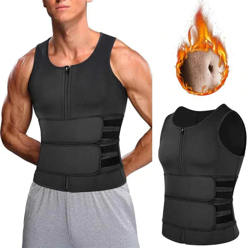 Gilet de sauna 2 en 1 avec entraîneur de taille pour hommes - Image 4