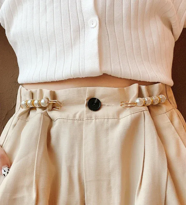 Broche Épingle à Nourrice Perles Strass Fantaisie - Image 4