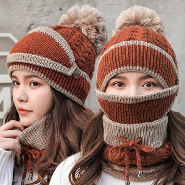 3PCS Ensemble de Bonnet d'Hiver Pour Femmes - Image 4