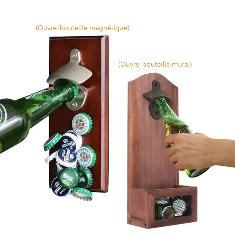 Ouvre-bouteille magnétique en bois multifonctionnel - Image 3