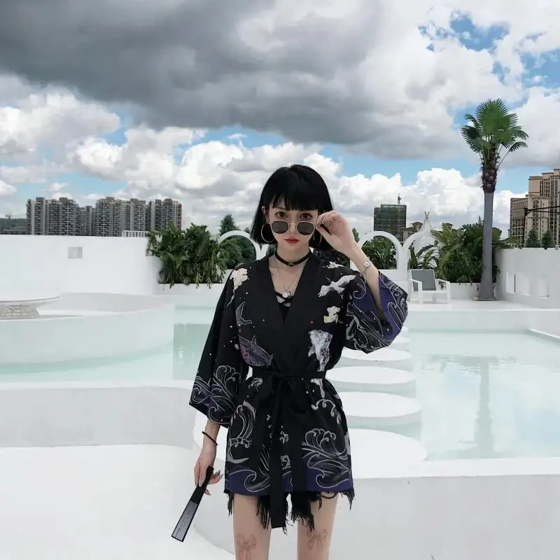 Veste Forme Kimono Femme Grues