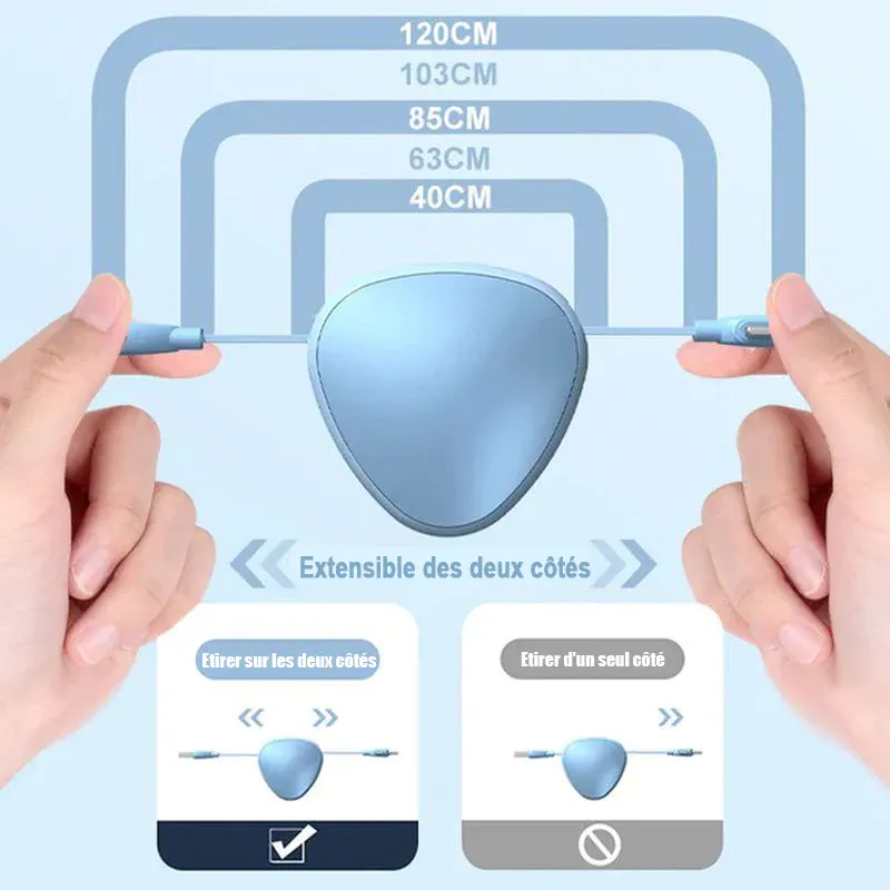 Rouleau télescopique de câble de chargement 3-en-1 120W - Image 5