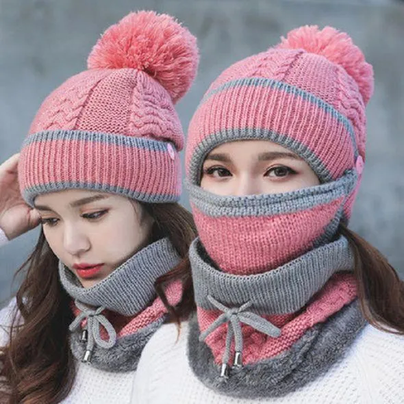 3PCS Ensemble de Bonnet d'Hiver Pour Femmes - Image 6