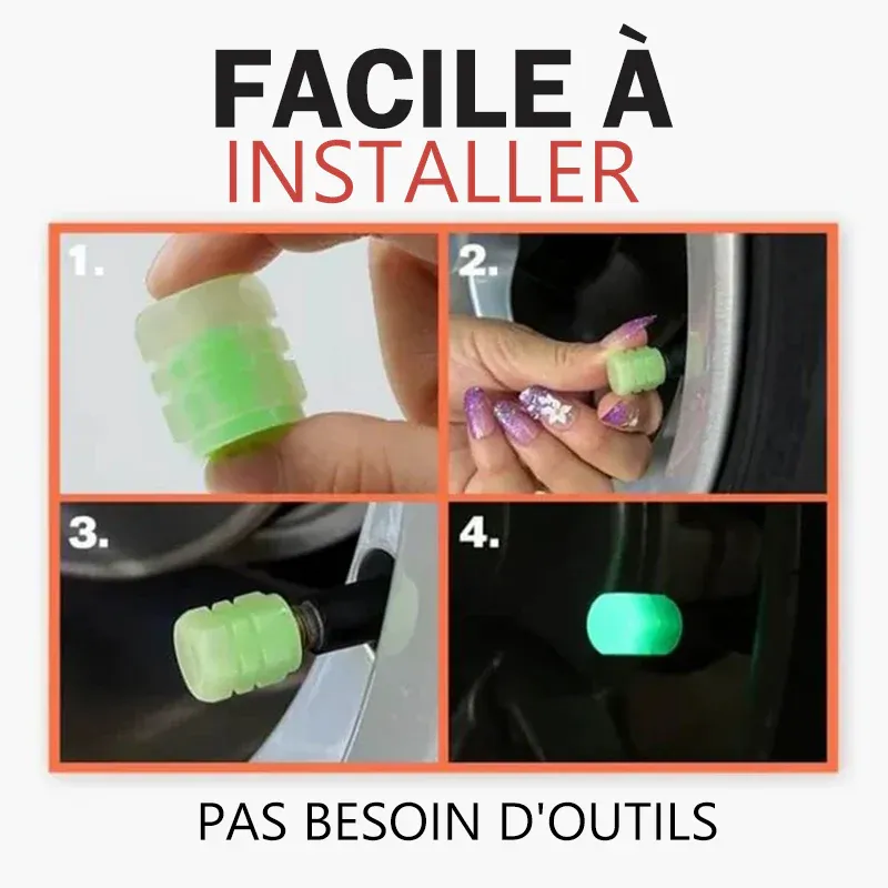 Bouchons de valve du pneu fluorescente universelles pour voiture - Image 6