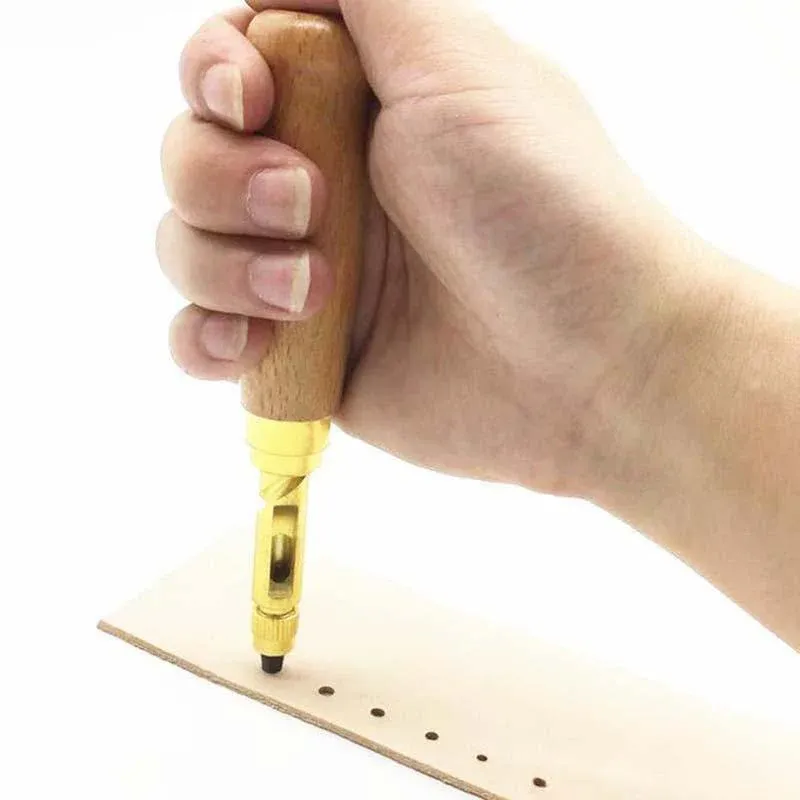 Outil de perforation en cuir bricolage Poinçon rotatif - Image 7