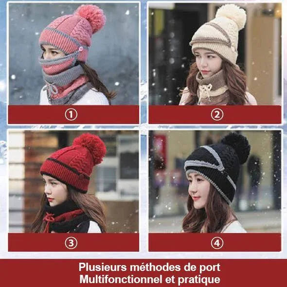 3PCS Ensemble de Bonnet d'Hiver Pour Femmes - Image 7