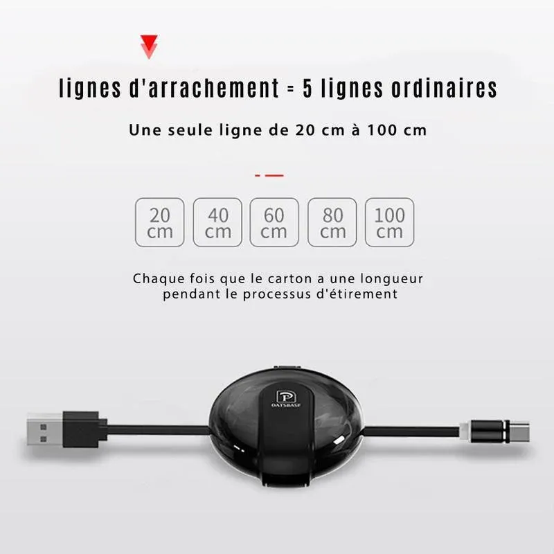 Câble de Charge magnétique 3 en 1 rétractable - Image 7