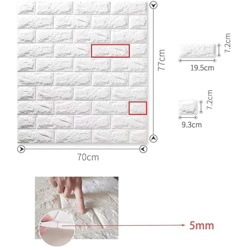 Autocollants muraux en trois dimensions 3D brique - Image 9