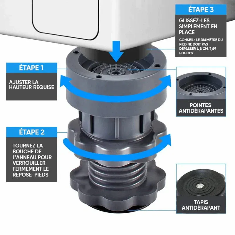 Support de machine à laver à hauteur réglable (4 pièces) - Image 7