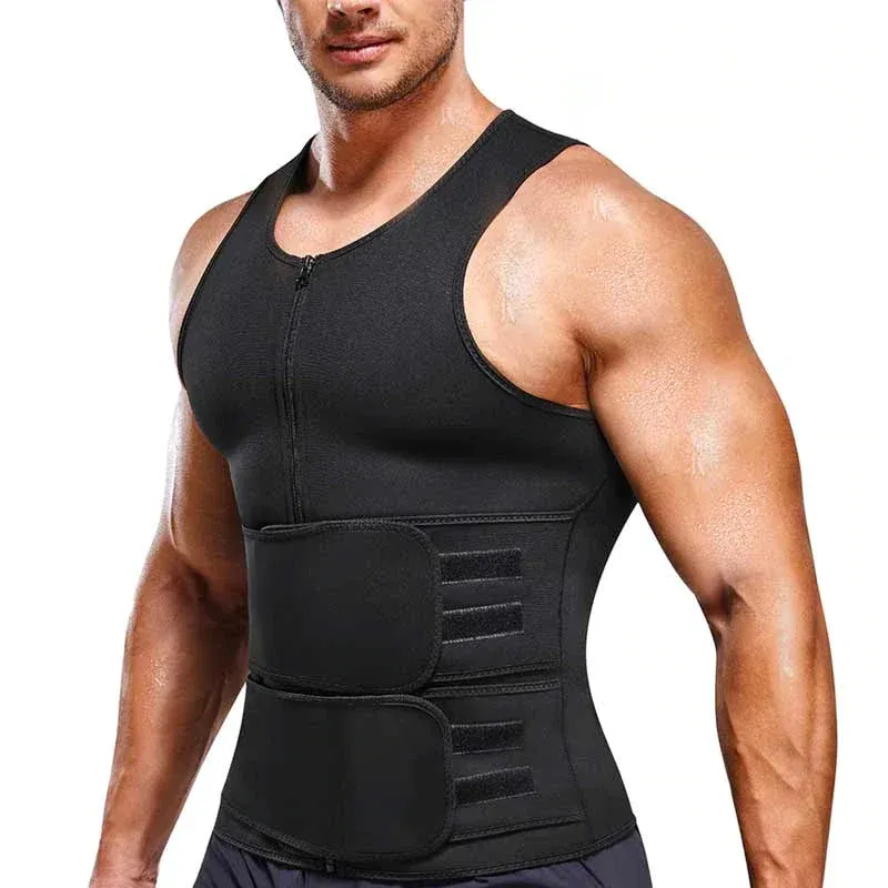 Gilet de sauna 2 en 1 avec entraîneur de taille pour hommes - Image 9