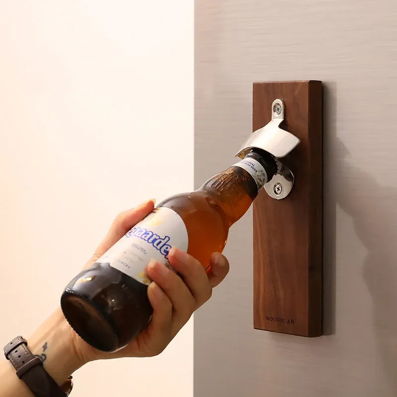 Ouvre-bouteille magnétique en bois multifonctionnel - Image 2