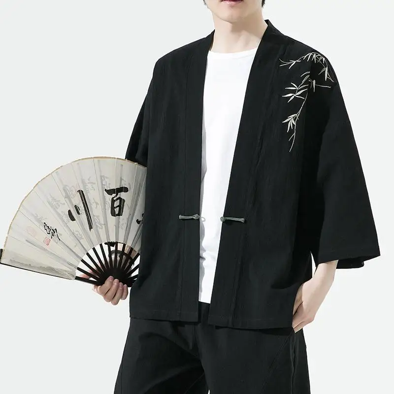 Veste Kimono Homme Brodée - Image 4