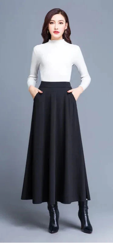 Jupe Japonaise Mi-longue à Poches - Image 2