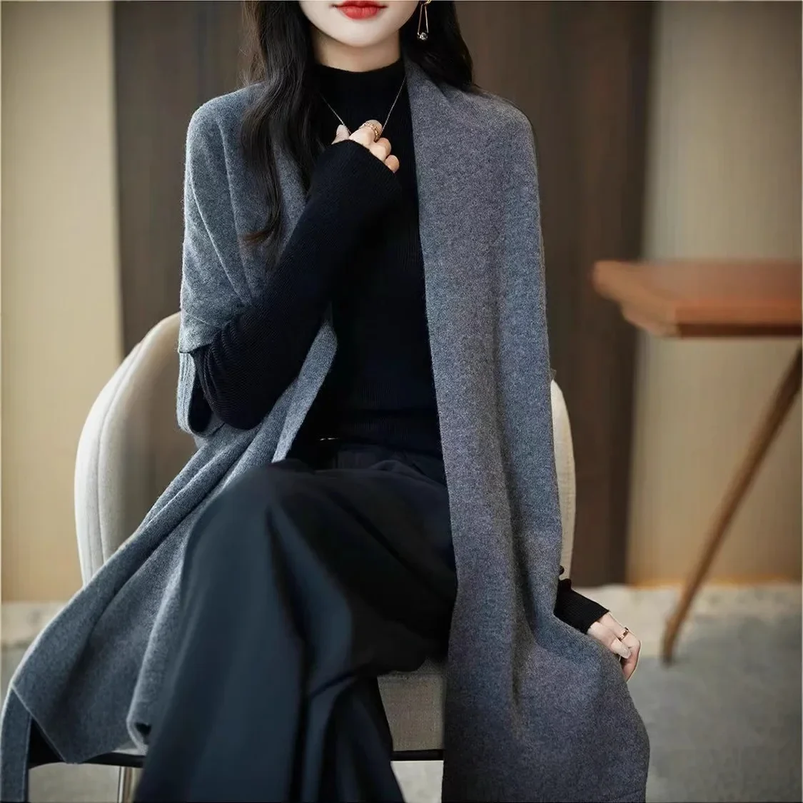 Veste Kimono Femme en Laine